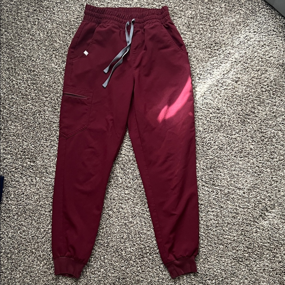 Women’s Burgundy Figs High Waisted Jogger Scrub Pants